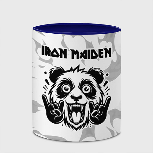 Кружка цветная Iron Maiden рок панда на светлом фоне / 3D-Белый + синий – фото 2