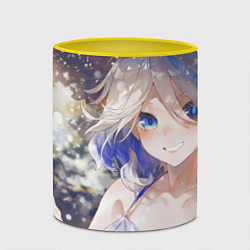 Кружка 3D Genshin Impact Furina улыбка лето, цвет: 3D-белый + желтый — фото 2