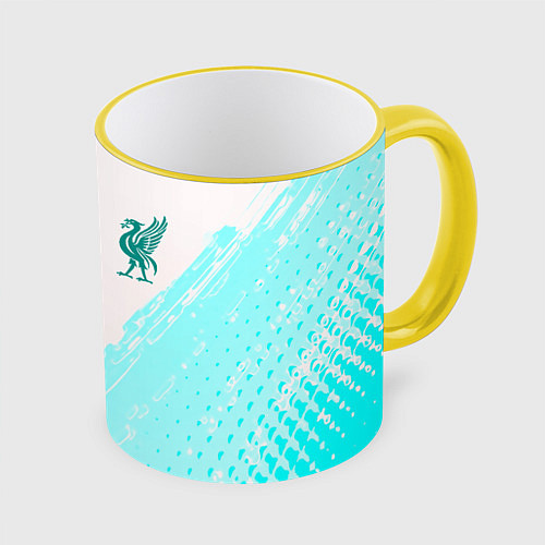 Кружка цветная Liverpool logo texture fc / 3D-Желтый кант – фото 1