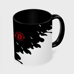 Кружка 3D Manchester United flame fc, цвет: 3D-белый + черный