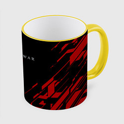 Кружка 3D World war z текстура геометрия, цвет: 3D-желтый кант