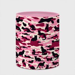 Кружка 3D Камуфляжные розовые котики, цвет: 3D-белый + розовый — фото 2