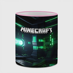 Кружка 3D Minecraft logo зеленый мир, цвет: 3D-розовый кант — фото 2