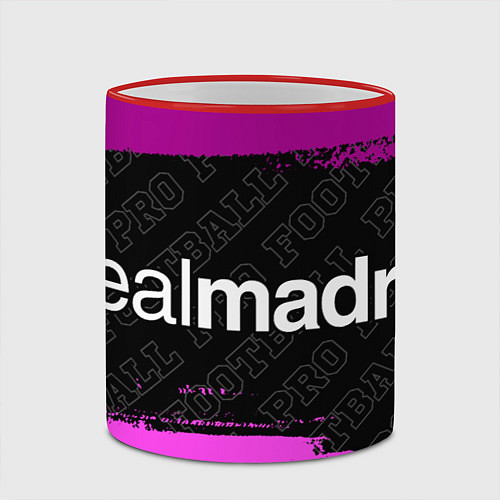Кружка цветная Real Madrid pro football по-горизонтали / 3D-Красный кант – фото 2