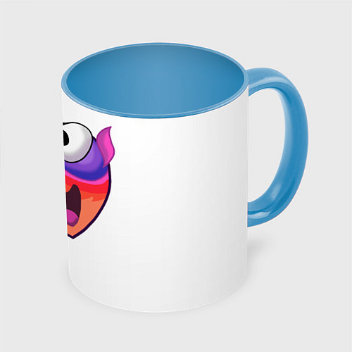 Кружка цветная Симс вуху мем / 3D-Белый + небесно-голубой – фото 1