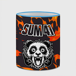 Кружка 3D Sum41 рок панда и огонь, цвет: 3D-небесно-голубой кант — фото 2