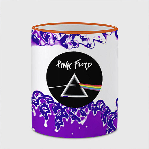 Кружка цветная Pink floyd violet splash / 3D-Оранжевый кант – фото 2