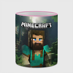 Кружка 3D Minecraft персонаж с бородой, цвет: 3D-розовый кант — фото 2