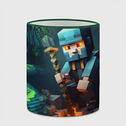Кружка 3D Minecraft персонаж у костра, цвет: 3D-зеленый кант — фото 2
