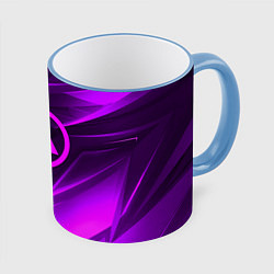 Кружка 3D Linkin park neon stripes logo, цвет: 3D-небесно-голубой кант