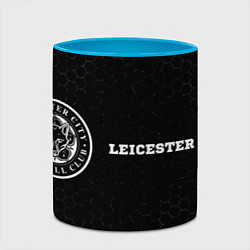 Кружка 3D Leicester City sport на темном фоне по-горизонтали, цвет: 3D-белый + небесно-голубой — фото 2