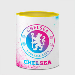 Кружка 3D Chelsea neon gradient style, цвет: 3D-белый + желтый — фото 2