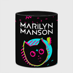 Кружка 3D Marilyn Manson - rock star cat, цвет: 3D-белый + черный — фото 2