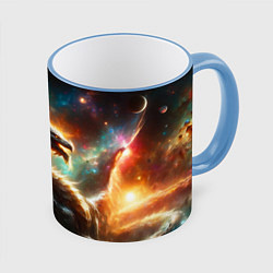Кружка 3D The incredible space dragon, цвет: 3D-небесно-голубой кант