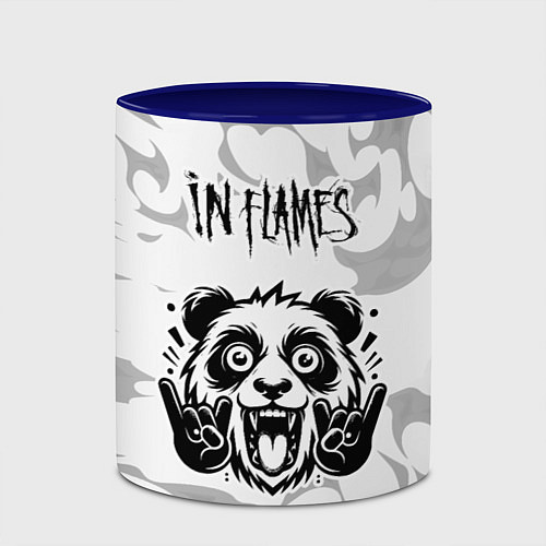 Кружка цветная In Flames рок панда на светлом фоне / 3D-Белый + синий – фото 2