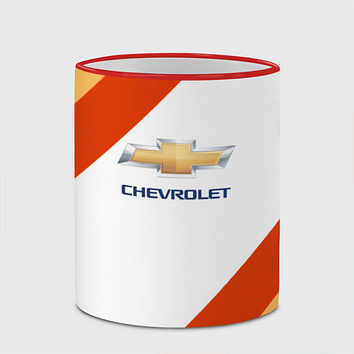 Кружка цветная Chevrolet line / 3D-Красный кант – фото 2