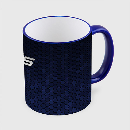 Кружка цветная Counter Strike 2 - metal logo / 3D-Синий кант – фото 1