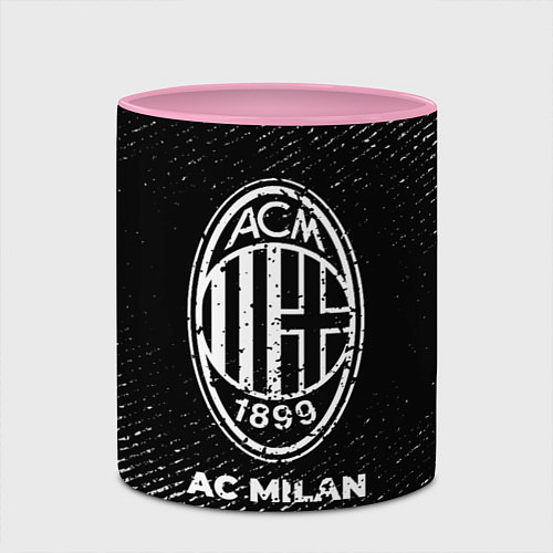 Кружка цветная AC Milan с потертостями на темном фоне / 3D-Белый + розовый – фото 2