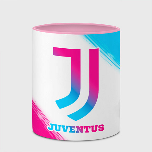Кружка цветная Juventus neon gradient style / 3D-Белый + розовый – фото 2