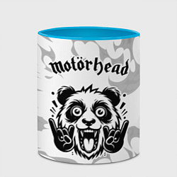 Кружка 3D Motorhead рок панда на светлом фоне, цвет: 3D-белый + небесно-голубой — фото 2