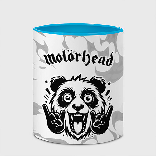 Кружка цветная Motorhead рок панда на светлом фоне / 3D-Белый + небесно-голубой – фото 2