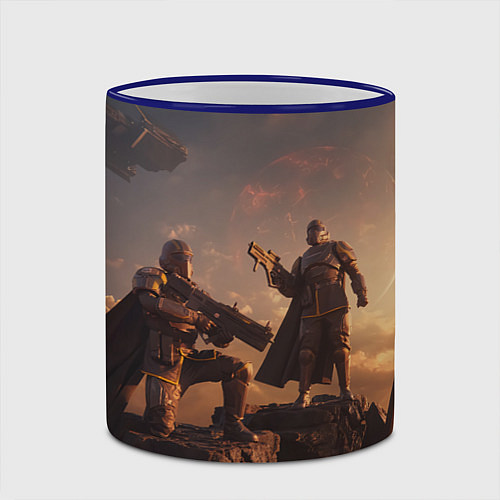 Кружка цветная Helldivers 2: Brotherhood / 3D-Синий кант – фото 2