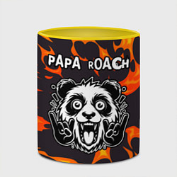 Кружка 3D Papa Roach рок панда и огонь, цвет: 3D-белый + желтый — фото 2