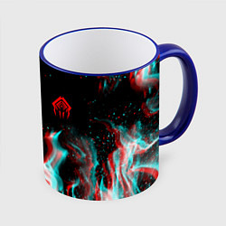Кружка цветная Warframe огонь глитч
