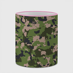 Кружка 3D Камуфляжный паттерн в стиле Woodland, цвет: 3D-розовый кант — фото 2