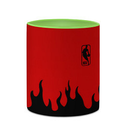 Кружка 3D NBA огонь спорт текстура, цвет: 3D-белый + светло-зеленый — фото 2