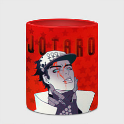Кружка 3D Джотаро Куджо на фоне звездочек из ДжоДжо, цвет: 3D-белый + красный — фото 2