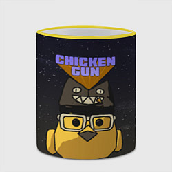 Кружка 3D Chicken gun space, цвет: 3D-желтый кант — фото 2