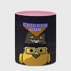 Кружка 3D Chicken gun space, цвет: 3D-белый + розовый — фото 2