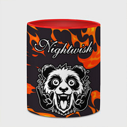 Кружка 3D Nightwish рок панда и огонь, цвет: 3D-белый + красный — фото 2