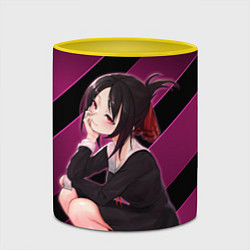 Кружка 3D Кагуя из Kaguya sama wa Kokurasetai, цвет: 3D-белый + желтый — фото 2