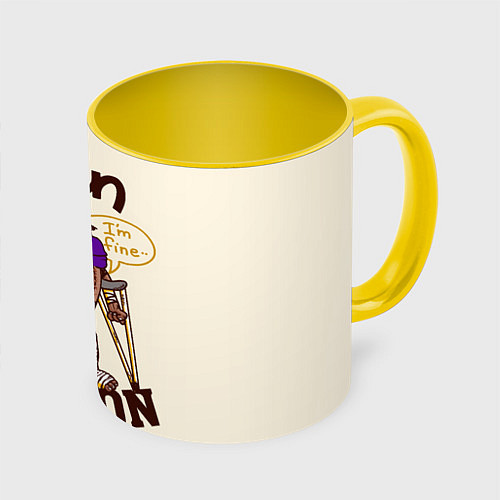 Кружка цветная Сезон боли / 3D-Белый + желтый – фото 1