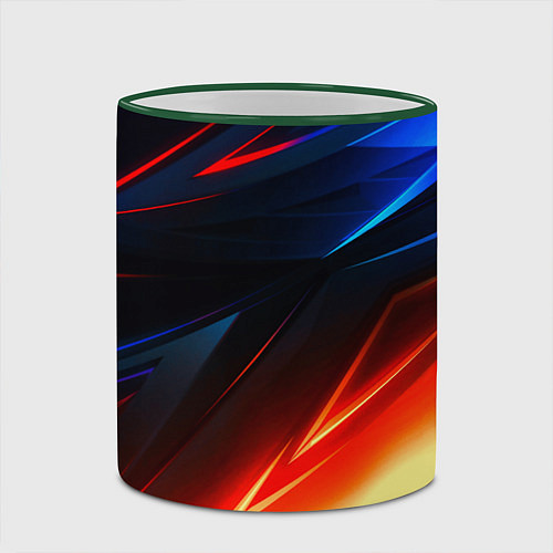 Кружка цветная Geometry stripes neon steel / 3D-Зеленый кант – фото 2