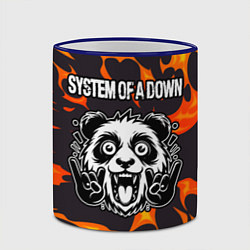 Кружка 3D System of a Down рок панда и огонь, цвет: 3D-синий кант — фото 2