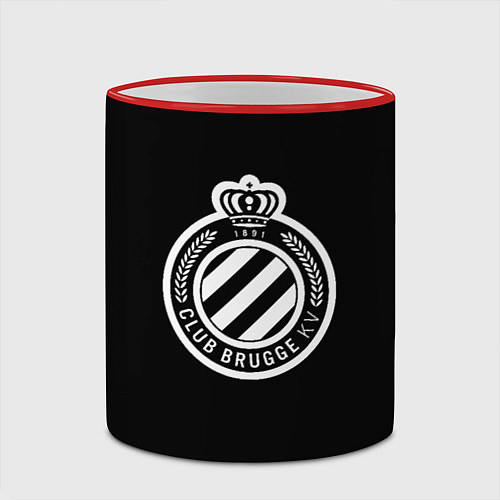 Кружка цветная Брюгге fc club белое лого / 3D-Красный кант – фото 2