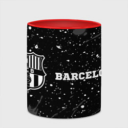 Кружка 3D Barcelona sport на темном фоне по-горизонтали, цвет: 3D-белый + красный — фото 2