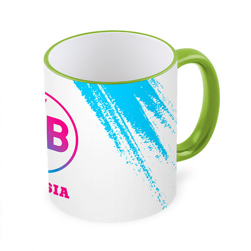 Кружка цветная Borussia neon gradient style / 3D-Светло-зеленый кант – фото 1