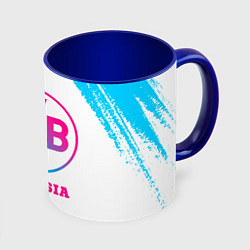 Кружка 3D Borussia neon gradient style, цвет: 3D-белый + синий