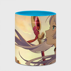 Кружка 3D Sousou no Frieren Фрирен cute face, цвет: 3D-белый + небесно-голубой — фото 2