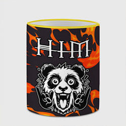 Кружка 3D HIM рок панда и огонь, цвет: 3D-желтый кант — фото 2