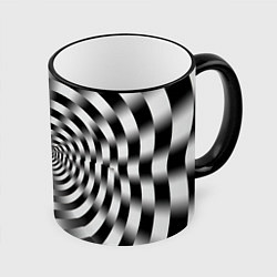 Кружка 3D Оптическая иллюзия спиральное заклинание, цвет: 3D-черный кант