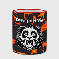 Кружка 3D Depeche Mode рок панда и огонь, цвет: 3D-красный кант — фото 2