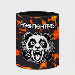 Кружка 3D Foo Fighters рок панда и огонь, цвет: 3D-белый + черный — фото 2