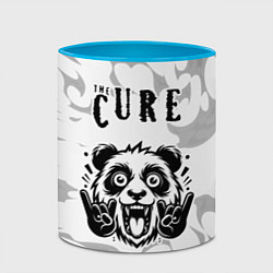Кружка 3D The Cure рок панда на светлом фоне, цвет: 3D-белый + небесно-голубой — фото 2
