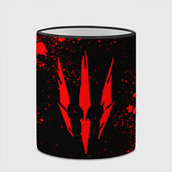 Кружка 3D The witcher - Краскый логотип и брызги, цвет: 3D-черный кант — фото 2