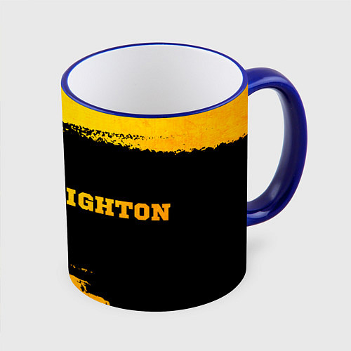 Кружка цветная Brighton - gold gradient по-горизонтали / 3D-Синий кант – фото 1